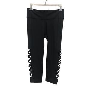 Gap GFast Criss Cross Black Leggings Size Small High Rise Activewear Gym Yoga